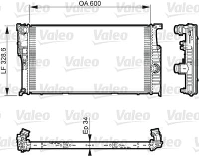 Radiador, refrigeración del motor VALEO 735612