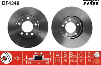 Disco de freno TRW DF4348