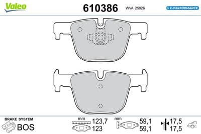 Juego de balatas de freno VALEO 610386