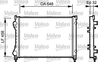 Radiador, refrigeración del motor VALEO 734284