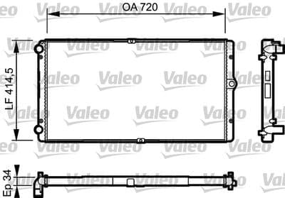 Radiador, refrigeración del motor VALEO 732177