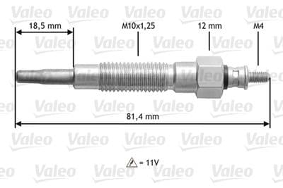 Bujía de precalentamiento VALEO 345126
