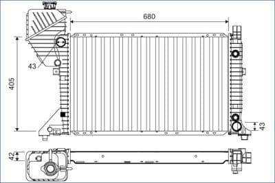 Radiador, refrigeración del motor VALEO 701163