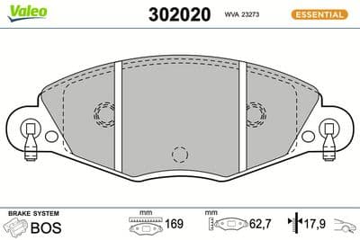 Juego de balatas de freno VALEO 302020