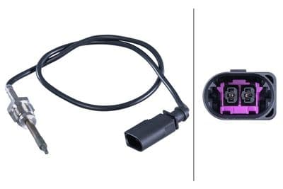 Sensor, de temperatura de gas de escape HELLA 6PT 358 284-041
