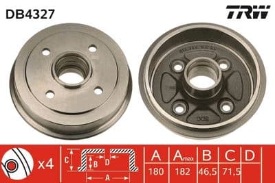 Tambor de freno TRW DB4327
