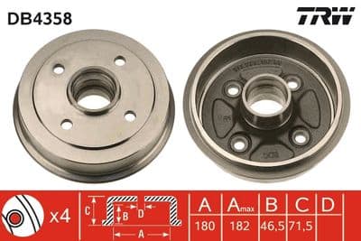 Tambor de freno TRW DB4358