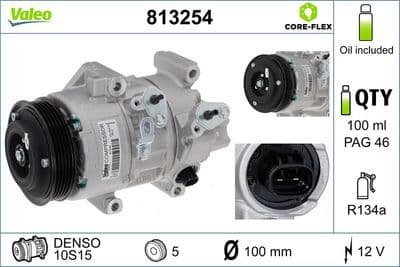 Compresor, aire acondicionado VALEO 813254