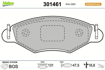 Juego de balatas de freno VALEO 301461
