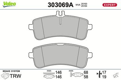 Juego de balatas de freno VALEO 303069A