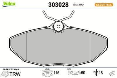 Juego de balatas de freno VALEO 303028
