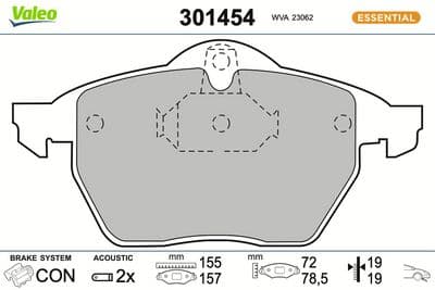 Juego de balatas de freno VALEO 301454
