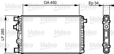 Radiador, refrigeración del motor VALEO 732789