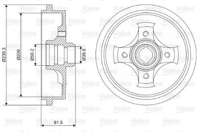 Tambor de freno VALEO 237049