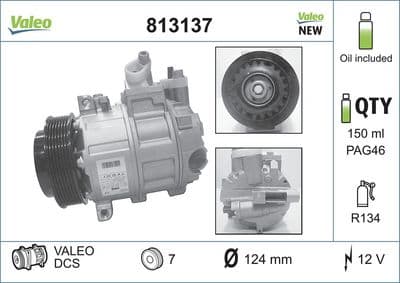 Compresor, aire acondicionado VALEO 813137