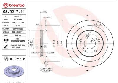 Disco de freno BREMBO 08.D217.11
