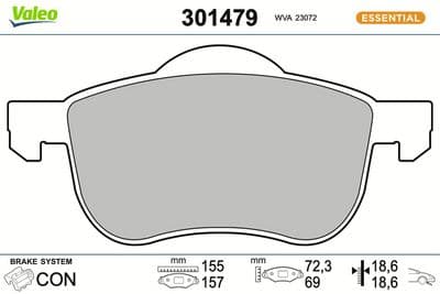 Juego de balatas de freno VALEO 301479