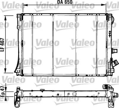 Radiador, refrigeración del motor VALEO 731529