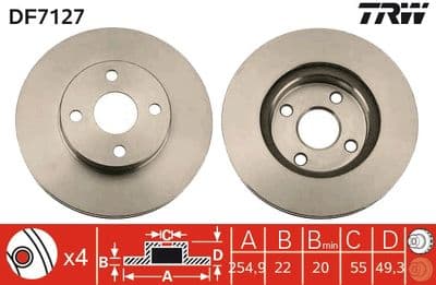Disco de freno TRW DF7127