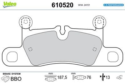 Juego de balatas de freno VALEO 610520