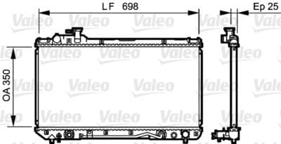 Radiador, refrigeración del motor VALEO 734466