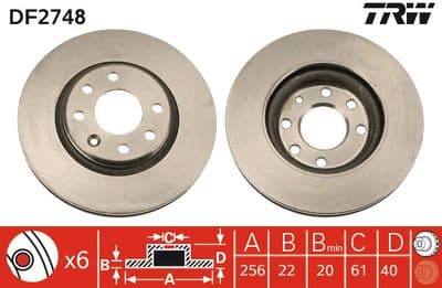 Disco de freno TRW DF2748