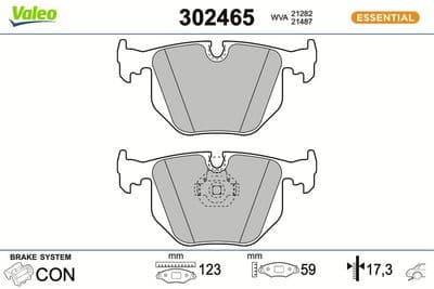 Juego de balatas de freno VALEO 302465