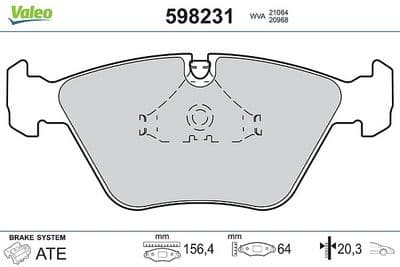 Juego de balatas de freno VALEO 598231