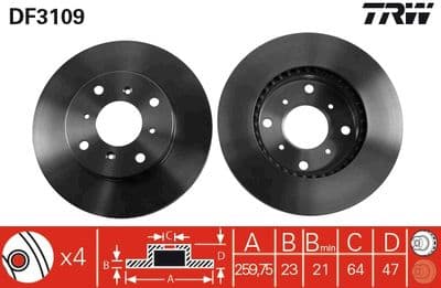 Disco de freno TRW DF3109
