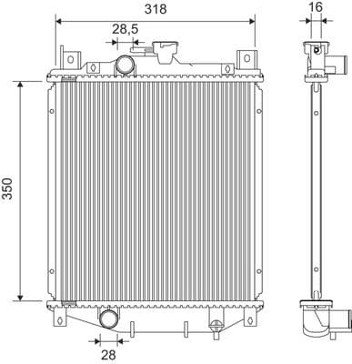 Radiador, refrigeración del motor VALEO 701418