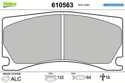 Juego de balatas de freno VALEO 610563