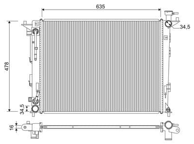 Radiador, refrigeración del motor VALEO 701354