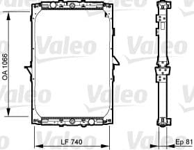 Radiador, refrigeración del motor VALEO 733531
