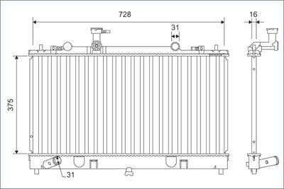 Radiador, refrigeración del motor VALEO 701168