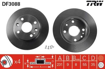 Disco de freno TRW DF3088