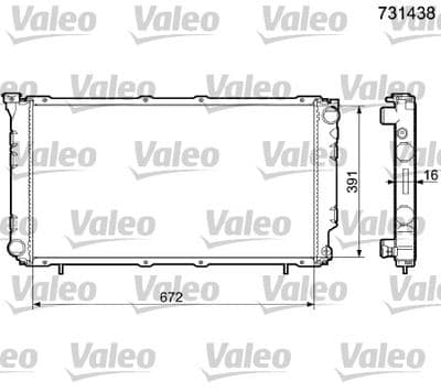 Radiador, refrigeración del motor VALEO 731438