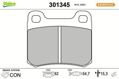 Juego de balatas de freno VALEO 301345