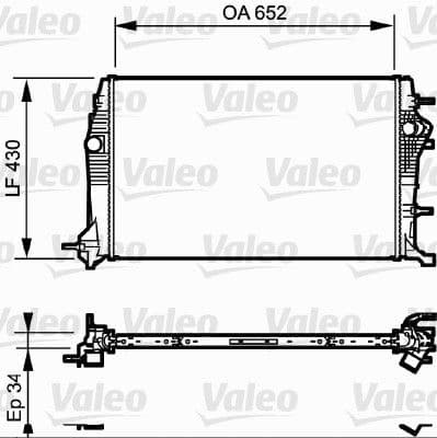 Radiador, refrigeración del motor VALEO 735181