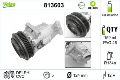 Compresor, aire acondicionado VALEO 813603