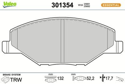 Juego de balatas de freno VALEO 301354