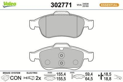 Juego de balatas de freno VALEO 302771