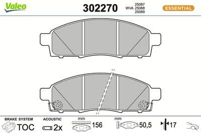 Juego de balatas de freno VALEO 302270