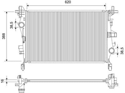 Radiador, refrigeración del motor VALEO 701760