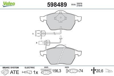 Juego de balatas de freno VALEO 598489