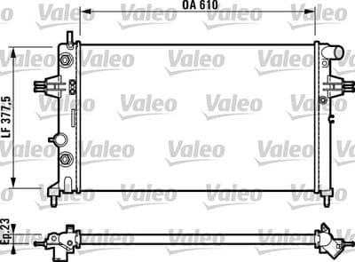 Radiador, refrigeración del motor VALEO 732549