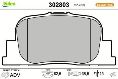 Juego de balatas de freno VALEO 302803