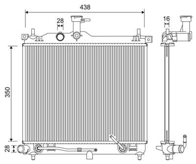 Radiador, refrigeración del motor VALEO 701252