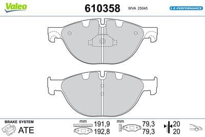 Juego de balatas de freno VALEO 610358