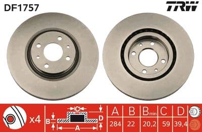 Disco de freno TRW DF1757