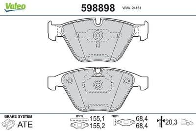 Juego de balatas de freno VALEO 598898